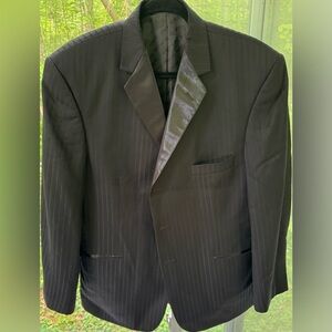 After Six Men’s 42S Formal 3Button Black Blazer 100% Horsted Wool, single breast
